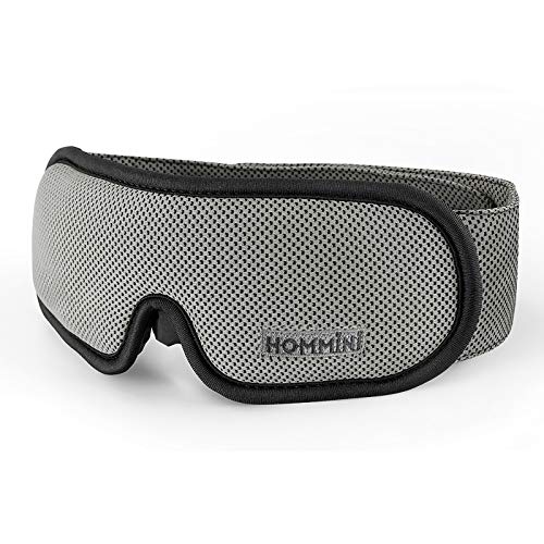 Antifaz para dormir, de espuma viscoelástica HOMMINI con correa ajustable, color Gris/Negro, para niños y adultos Antifaz para dormir, de espuma viscoelástica HOMMINI con correa ajustable, color Gris/Negro, para niños y adultos