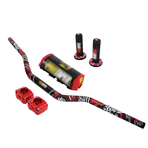 AnXin - Manillar de 28 mm + abrazadera elevadora + almohadilla + empuñaduras para motocicleta enduro (Dirt Bike Off), carretera, motocross (Pit Bike), Honda, KTM, Yamaha, Kawasaki, Suzuki AnXin - Manillar de 28 mm + abrazadera elevadora + almohadilla + empuñaduras para motocicleta enduro (Dirt Bike Off), carretera, motocross (Pit Bike), Honda, KTM, Yamaha, Kawasaki, Suzuki