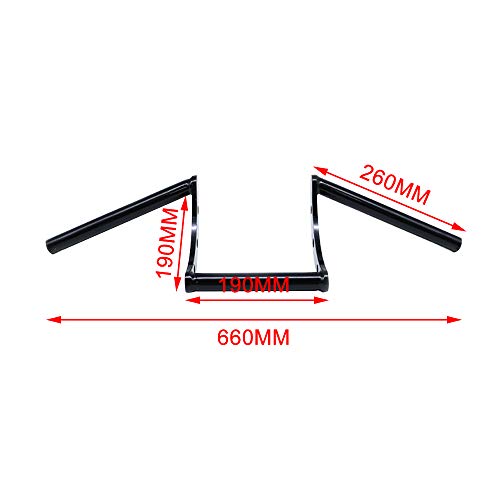 AnXin - Manillar Z Bar 22 mm 7/8" para moto Harley, Triumph, Drag, Custom, Bobber, Chopper, Cruisers, Softail, Dyna y Sportster AnXin - Manillar Z Bar 22 mm 7/8" para moto Harley, Triumph, Drag, Custom, Bobber, Chopper, Cruisers, Softail, Dyna y Sportster