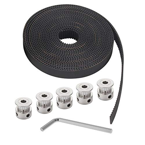 Anyasen correa dentada 6mm correa gt2 6mmx2m GT2 Correa de distribución rueda de polea de sincronización 5mm 16 dientes Polea de aluminio Polea de cinturón para Impresora 3D Anyasen correa dentada 6mm correa gt2 6mmx2m GT2 Correa de distribución rueda de polea de sincronización 5mm 16 dientes Polea de aluminio Polea de cinturón para Impresora 3D
