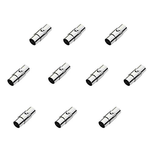 Anyasen Mosquetones para bisutería cierres para pulseras colgante Plata Cierre Hebilla Magnetico Oro 3mm para Cordón de Cuero Pulsera Brazalete DIY 20 piezas Anyasen Mosquetones para bisutería cierres para pulseras colgante Plata Cierre Hebilla Magnetico Oro 3mm para Cordón de Cuero Pulsera Brazalete DIY 20 piezas