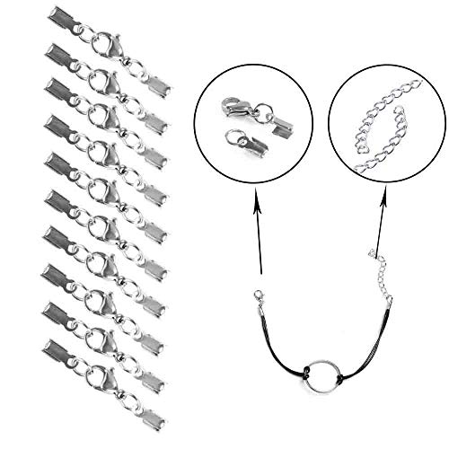 Anyasen Mosquetones para bisutería cierres para pulseras colgante Plata Cierre Hebilla Magnetico Oro 3mm para Cordón de Cuero Pulsera Brazalete DIY 20 piezas Anyasen Mosquetones para bisutería cierres para pulseras colgante Plata Cierre Hebilla Magnetico Oro 3mm para Cordón de Cuero Pulsera Brazalete DIY 20 piezas
