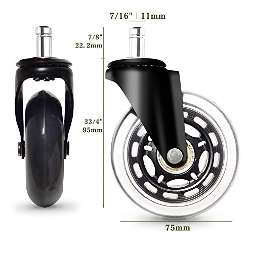 Anyke Ruedas para Sillas de Oficina 11X22mm Ruedas de Repuesto Caster Silencioso Rolling Rotación de 360 Grados 5Pcs Anyke Ruedas para Sillas de Oficina 11X22mm Ruedas de Repuesto Caster Silencioso Rolling Rotación de 360 Grados 5Pcs