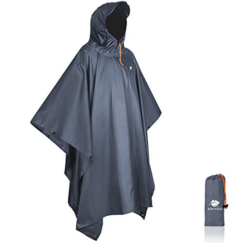 Anyoo Poncho de Lluvia Reusable de Ripstop transpirante Ligero a Prueba de Agua Multiuso Impermeable con Capucha de Lona de Tienda de Campaña Ideal para el Aire Libre Campamento Excursionismo y Pesca Anyoo Poncho de Lluvia Reusable de Ripstop transpirante Ligero a Prueba de Agua Multiuso Impermeable con Capucha de Lona de Tienda de Campaña Ideal para el Aire Libre Campamento Excursionismo y Pesca