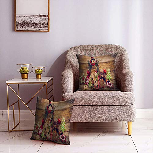 anzonto Fundas de almohada de terciopelo con muñeco de nieve en la mesa de Navidad para sofá, cama, silla, decoración, 55 x 55 cm, paquete de 2 anzonto Fundas de almohada de terciopelo con muñeco de nieve en la mesa de Navidad para sofá, cama, silla, decoración, 55 x 55 cm, paquete de 2