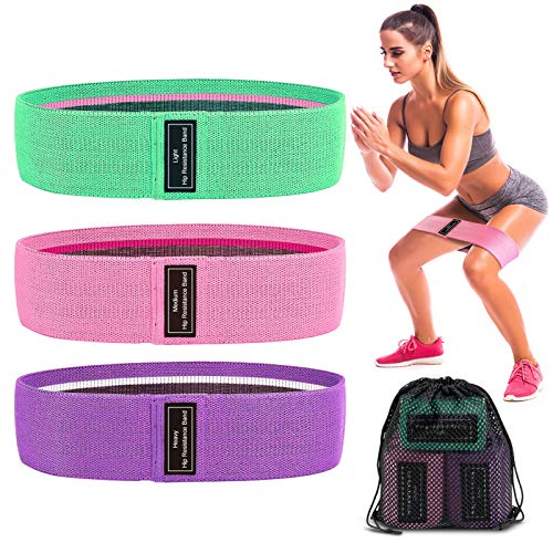 AODOOR Bandas de Resistencia, Bandas Elasticas Musculacion, Bandas Elasticas de Fitness, Bandas de Ejercicio de Cadera para Yoga, Crossfit, Entrenamiento de Fuerza, Pilates, Fisioterapia (Set de 3)