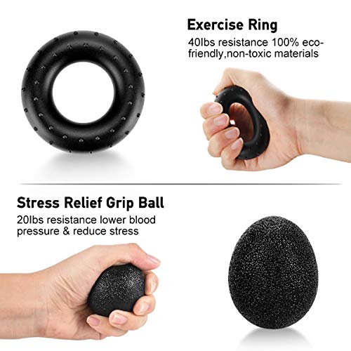 AODOOR Fortalecedor de Agarre, 5 Piezas Fortalecedores de Mano Kit, 5-60KG Agarrador de Mano Ajustable, Ejercitador de Dedos, Estirador de Dedos, Anillo de Ejercicio y Antiestrés Bola AODOOR Fortalecedor de Agarre, 5 Piezas Fortalecedores de Mano Kit, 5-60KG Agarrador de Mano Ajustable, Ejercitador de Dedos, Estirador de Dedos, Anillo de Ejercicio y Antiestrés Bola