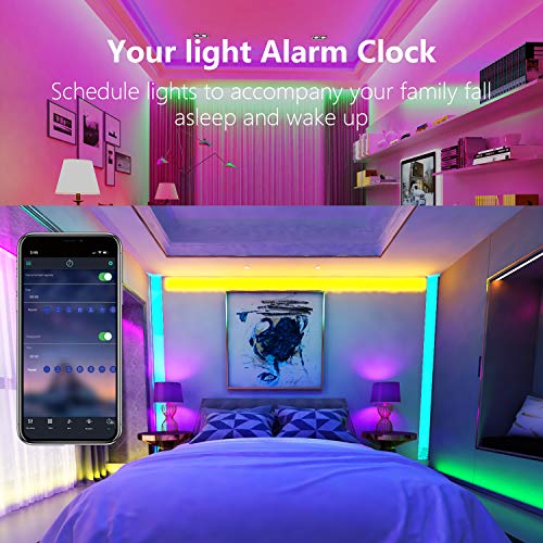 AOGUERBE Tiras LED 15M, Tira de Luz de Cambio de Color de Música con Control Remoto 44 Teclas Control Remoto IR 5050 Kit de Tira de Luz LED RGB para Hogar, Fiesta, Cocina TV-APP controlada