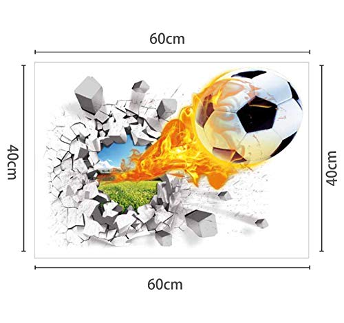 Aoligei 3D Fútbol Pegatinas de pared Sala de estar Dormitorio Calcomanía Dibujos animados Niños Adolescentes Niños Habitación extraíble Autoadhesivo Pegatinas de pared Papel tapiz Póster