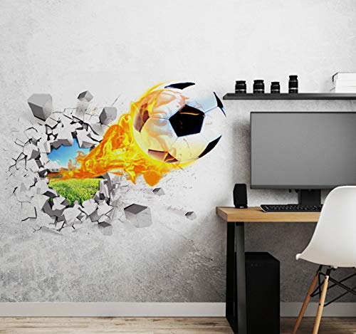 Aoligei 3D Fútbol Pegatinas de pared Sala de estar Dormitorio Calcomanía Dibujos animados Niños Adolescentes Niños Habitación extraíble Autoadhesivo Pegatinas de pared Papel tapiz Póster