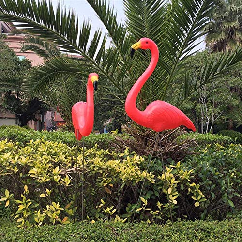 Aomerrt Decoración de jardín Artificial Rojo/Rosa Flamencos Patio Adorno de Paisaje Patio de pájaros Césped Plástico Decoración Animal, Rosa