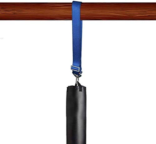 Aoneky Colgador de Saco de Boxeo - 60-100cm Correa Ajustable de Nylon con Mosquetón, Carga de 225kg, Cadena para Colgar Saco de Boxeo, Soporte de Techo Pared, Accesorios para Sacos (Anillo Doble)