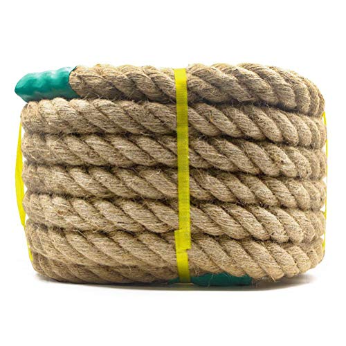Aoneky Cuerda de Yute Natural - 20/22/25/30/40/50mm, 15/30M, Cuerda Gruesa de Cáñamo Torcida para Bricolaje, Cuerda Decorativa para Hogar Casa Jardín Deportes, Marrón (15M × 30mm) Aoneky Cuerda de Yute Natural - 20/22/25/30/40/50mm, 15/30M, Cuerda Gruesa de Cáñamo Torcida para Bricolaje, Cuerda Decorativa para Hogar Casa Jardín Deportes, Marrón (15M × 30mm)