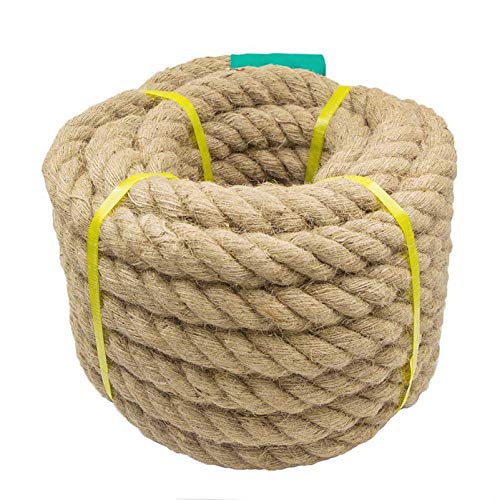 Aoneky Cuerda de Yute Natural - 20/22/25/30/40/50mm, 15/30M, Cuerda Gruesa de Cáñamo Torcida para Bricolaje, Cuerda Decorativa para Hogar Casa Jardín Deportes, Marrón (15M × 30mm) Aoneky Cuerda de Yute Natural - 20/22/25/30/40/50mm, 15/30M, Cuerda Gruesa de Cáñamo Torcida para Bricolaje, Cuerda Decorativa para Hogar Casa Jardín Deportes, Marrón (15M × 30mm)