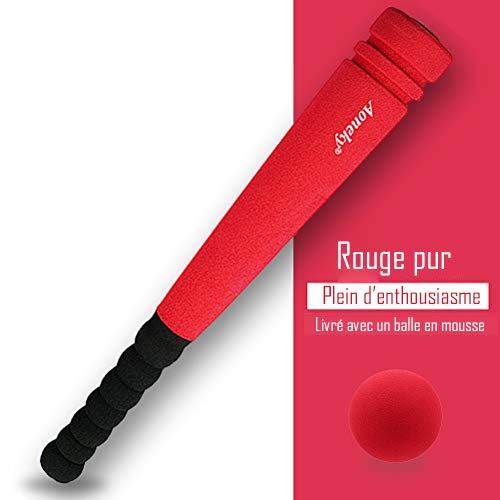 Aoneky Mini Set de Béisbol de Espuma para Niños - Bate y Pelota, Juguete de beisbol para Entrenamiento Diversión, Juego Seguro Espuma Suave, Deportes al Aire Libre Exterior Interior (Rojo)