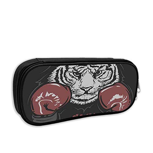 AOOEDM - Estuche para lápices de moda para la escuela, tigre, animal salvaje y fresco, con guantes de boxeo, Star Buck Word, negro, rojo, bolso para bolígrafos, material de oficina, para útiles escola