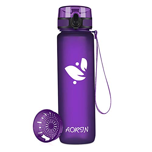 AORIN Botella de Agua Deportiva-350ml/500ml/750ml/1000ml-Botella Agua Ninos Sin BPA,Impermeable y Reutilizable,Aplicar a Deportiva, Gimnasio, Trekking,Botella Agua Bicicleta (17oz Orchid) AORIN Botella de Agua Deportiva-350ml/500ml/750ml/1000ml-Botella Agua Ninos Sin BPA,Impermeable y Reutilizable,Aplicar a Deportiva, Gimnasio, Trekking,Botella Agua Bicicleta (17oz Orchid)