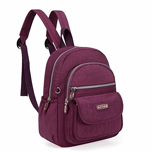 AOTIAN Mujer Mini Nailon Mochilas 7 litros, Morado AOTIAN Mujer Mini Nailon Mochilas 7 litros, Morado