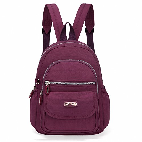AOTIAN Mujer Mini Nailon Mochilas 7 litros, Morado AOTIAN Mujer Mini Nailon Mochilas 7 litros, Morado