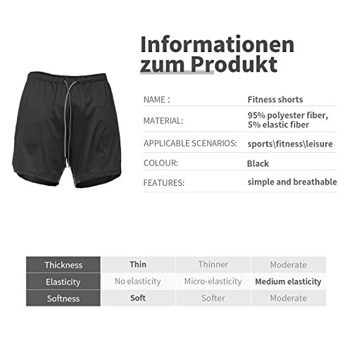 Aotlet Pantalones Cortos Deportivos para Hombre,2 en 1 Pantalón Corto Deportivo Secado Rápido Shorts Pants para Tenis Running Fitness Gimnasio Gym Atletismo Nadar, Negro, M-3XL(Apretado y pequeño) Aotlet Pantalones Cortos Deportivos para Hombre,2 en 1 Pantalón Corto Deportivo Secado Rápido Shorts Pants para Tenis Running Fitness Gimnasio Gym Atletismo Nadar, Negro, M-3XL(Apretado y pequeño)