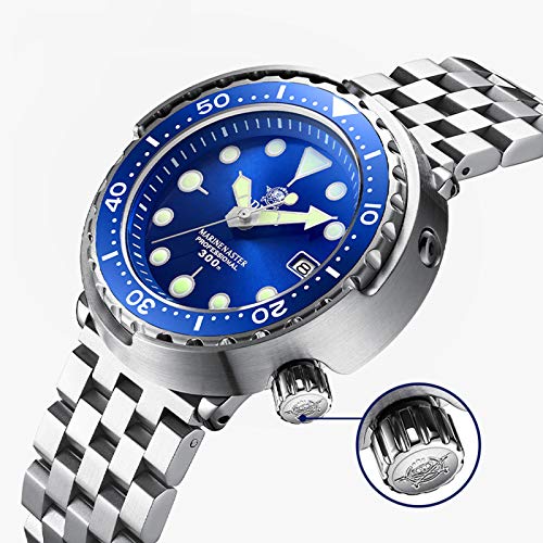 AOUVIK Reloj automático Luminoso para Hombre, Reloj mecánico, Bisel de cerámica, Relojes de Buceo de 300 M, Reloj para Hombre, Regalos para papá y Amigo,A