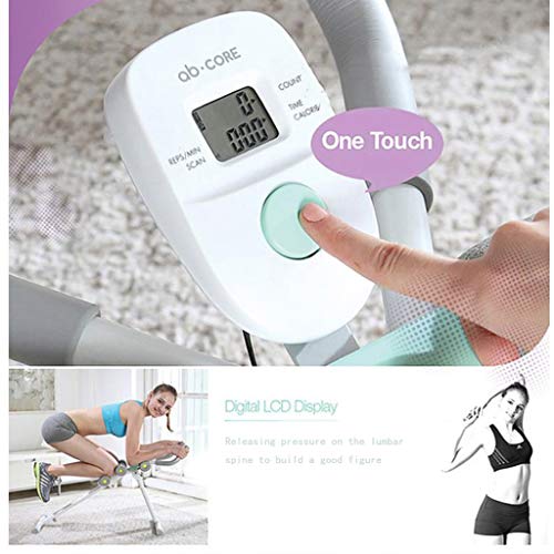 Aparato de Abdominales Altura Ajustable AB Core Trainer Entero Abdominal Cuerpo Máquina de Entrenamiento Cintura Crujiente Core Toner Pierna Muslos Tallas de Nalgas Shaper con Monitor LCD