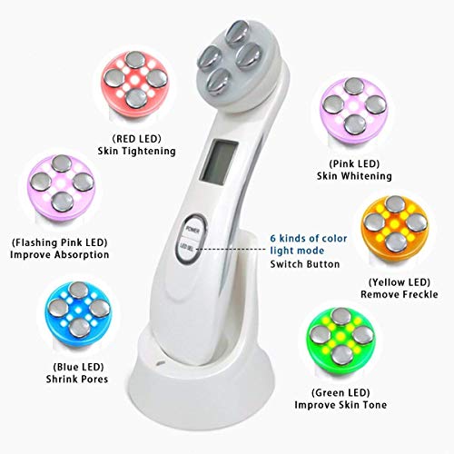 Aparato Facial Ultrasonido Dispositivo de Belleza Ultrasónico,Masajeador Facial de Belleza Multifuncion5 in1, 6 Modos de Máquina de Belleza LED dispositivo de masaje de Mesoterapia Aparato Facial Ultrasonido Dispositivo de Belleza Ultrasónico,Masajeador Facial de Belleza Multifuncion5 in1, 6 Modos de Máquina de Belleza LED dispositivo de masaje de Mesoterapia