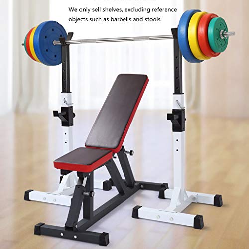 Aparato para Sentadillas Press de banca Estante para Barra de Fitness para Hombre Estante Multifuncional Soporte Ajustable Gimnasio casero en casa Solo Vende estanterías