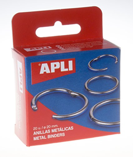 APLI 451 - Caja con 20 anillas metálicas (20 mm)