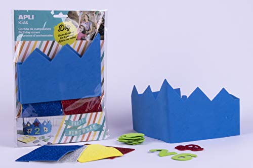 APLI Kids- EVA Corona cumpleaños goma, Color azul, talla única (14478)