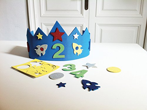 APLI Kids- EVA Corona cumpleaños goma, Color azul, talla única (14478)