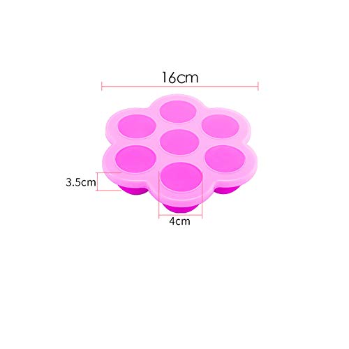 Apofly Púrpura Claro moldes Silicona Comidas Silicona Huevo Bites Moldes para Instant Pot 7 Agujero Moldes de tamaño de mordida de Silicona Caja de frescura sellada para niños