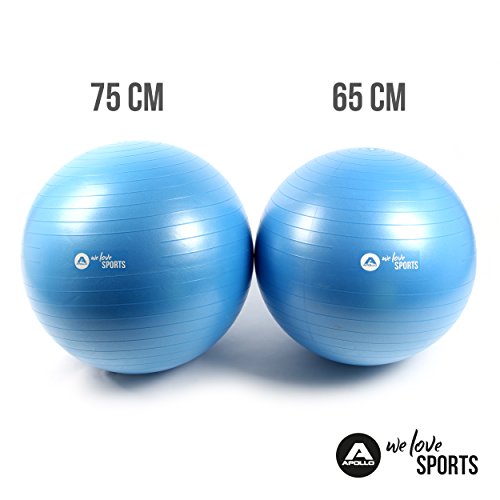 Apollo Bola de Gimnasia Anti-explosión de la Marca, Pelota de Fitness Robusta para Sentarse con pompa