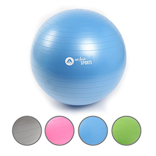 Apollo Bola de Gimnasia Anti-explosión de la Marca, Pelota de Fitness Robusta para Sentarse con pompa