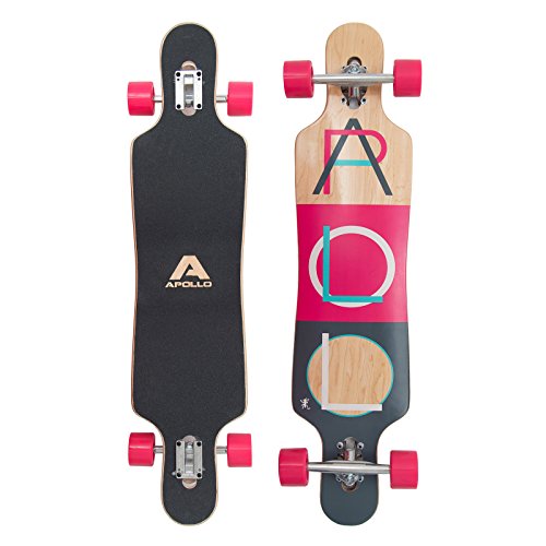 Apollo Longboard Supernova Special Edition Tabla Completa con rodamiento de Bolas High Speed ABEC Incl. Skate T-Tool, Drop Through Freeride Skate Cruiser Boards