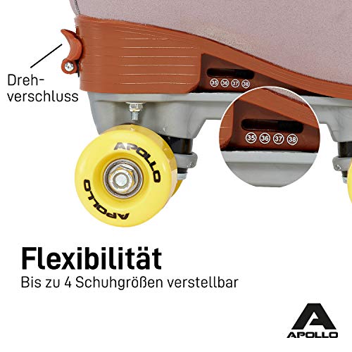 Apollo Patines de 4 Ruedas Clásicos, Patines para Niños, Adolescentes y Adultos, Patines de Niña y Patines de Mujer de Talla Ajustable, 3 Tamaños, Ajustables Talla 31 a 72 Apollo Patines de 4 Ruedas Clásicos, Patines para Niños, Adolescentes y Adultos, Patines de Niña y Patines de Mujer de Talla Ajustable, 3 Tamaños, Ajustables Talla 31 a 72