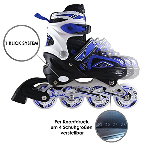 Apollo Super Blades X Pro, tamaño S,M,L, Inline Skates con Ruedas Luminosas LED