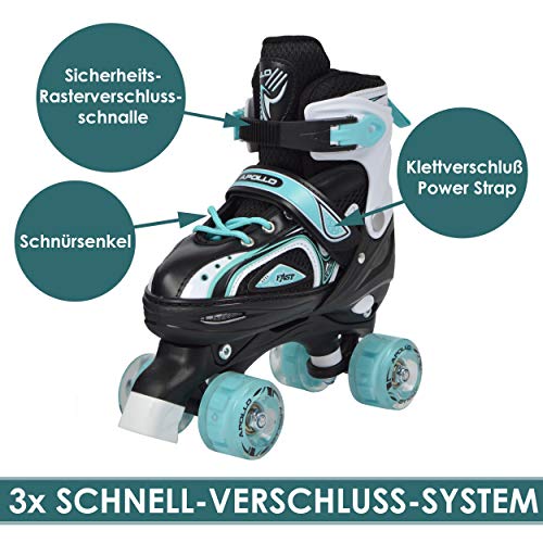 Apollo Super Quad X Pro, Patines LED para niños y Adolescentes, Ideales para Principiantes, cómodos Patines para niños y niñas Apollo Super Quad X Pro, Patines LED para niños y Adolescentes, Ideales para Principiantes, cómodos Patines para niños y niñas
