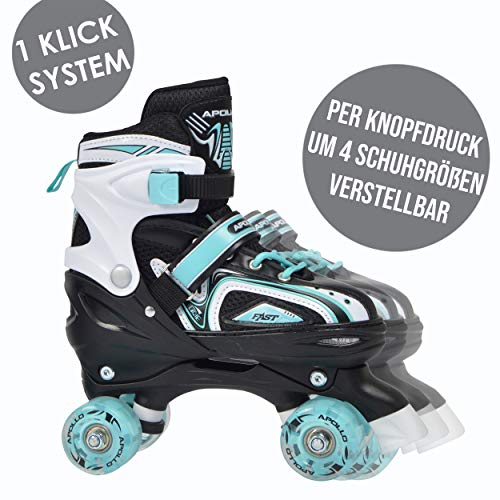 Apollo Super Quad X Pro, Patines LED para niños y Adolescentes, Ideales para Principiantes, cómodos Patines para niños y niñas