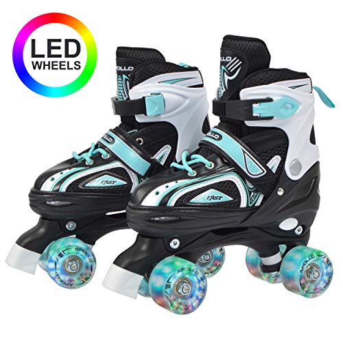 Apollo Super Quad X Pro, Patines LED para niños y Adolescentes, Ideales para Principiantes, cómodos Patines para niños y niñas