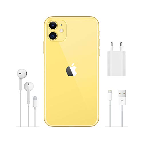 Apple iPhone 11 (128 GB) - Amarillo (incluye Earpods, adaptador de corriente)