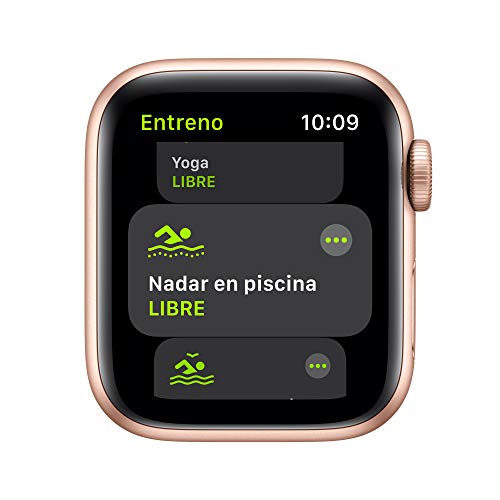 Apple Watch SE (GPS, 40 mm) Caja de aluminio en oro - Correa deportiva rosa arena