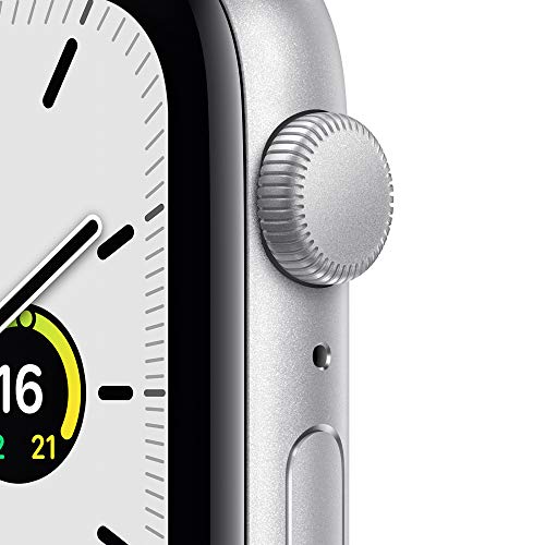 Apple Watch SE (GPS, 44 mm) Caja de aluminio en plata - Correa deportiva blanca