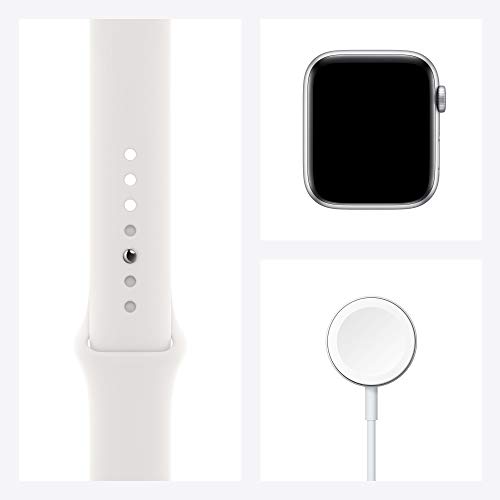 Apple Watch SE (GPS, 44 mm) Caja de aluminio en plata - Correa deportiva blanca Apple Watch SE (GPS, 44 mm) Caja de aluminio en plata - Correa deportiva blanca