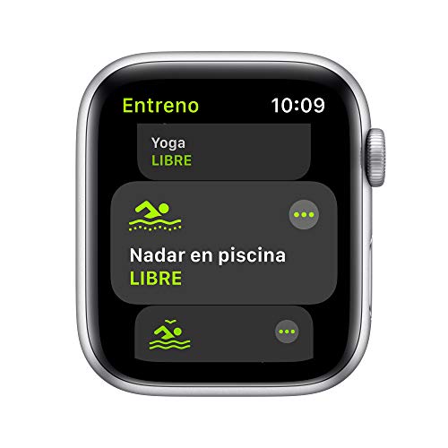 Apple Watch SE (GPS, 44 mm) Caja de aluminio en plata - Correa deportiva blanca