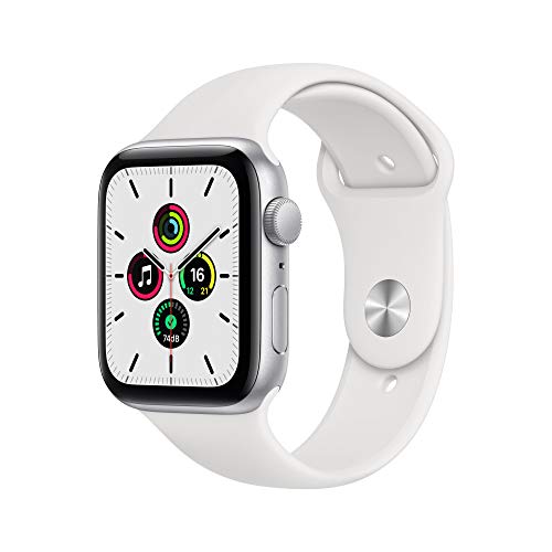 Apple Watch SE (GPS, 44 mm) Caja de aluminio en plata - Correa deportiva blanca Apple Watch SE (GPS, 44 mm) Caja de aluminio en plata - Correa deportiva blanca