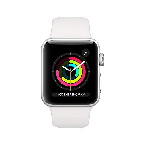 Apple Watch Series 3 (GPS) con caja de 38 mm de aluminio en plata y correa deportiva - Blanca