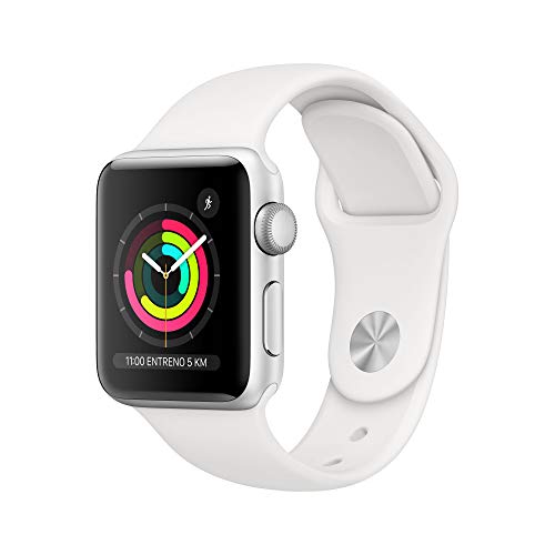 Apple Watch Series 3 (GPS) con caja de 38 mm de aluminio en plata y correa deportiva - Blanca