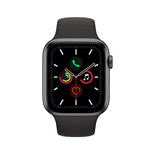 Apple Watch Series 5 (GPS, 44 mm) Aluminio en Gris espacial - Correa Deportiva Negro