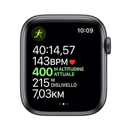 Apple Watch Series 5 (GPS, 44 mm) Aluminio en Gris espacial - Correa Deportiva Negro